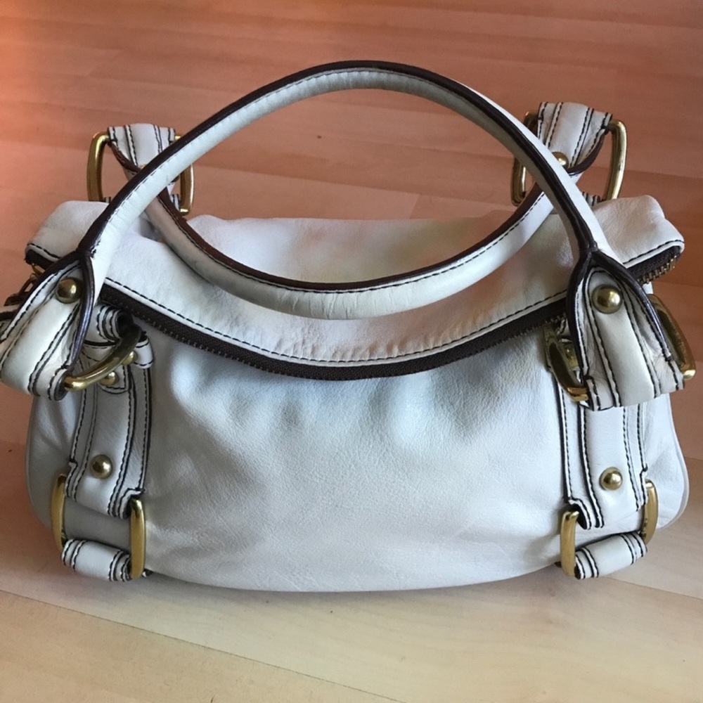 Banana Republic Leather Handbag (Eggshell)